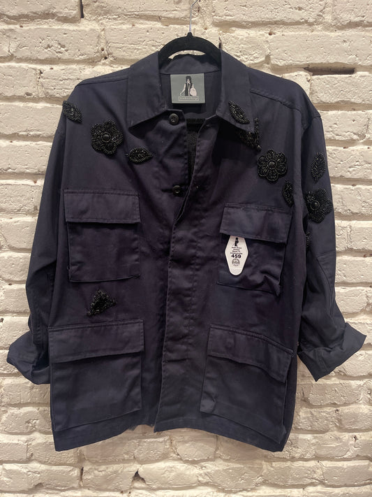 NAVY APPLIQUÉ JACKET