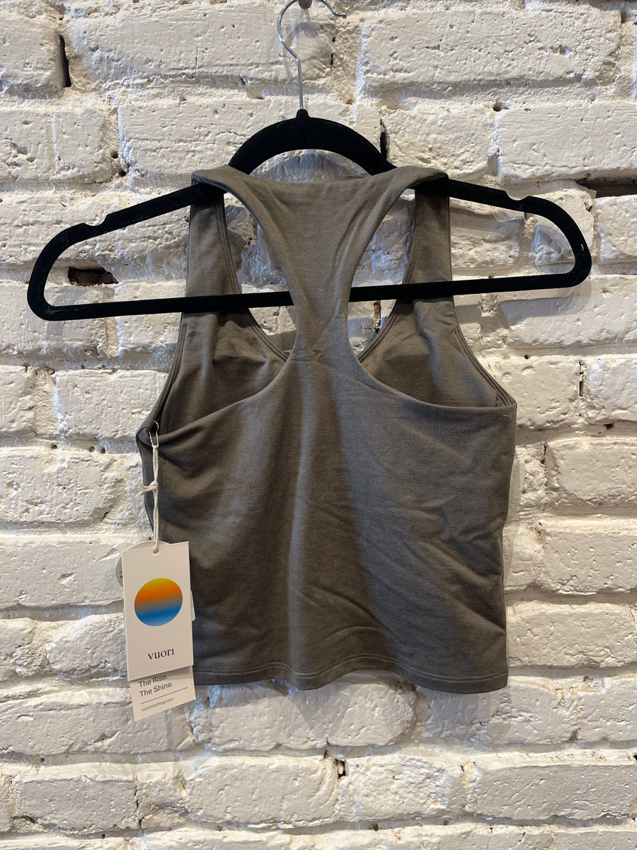 HALO PERFORMANCE CROP DK METAL HEATHER