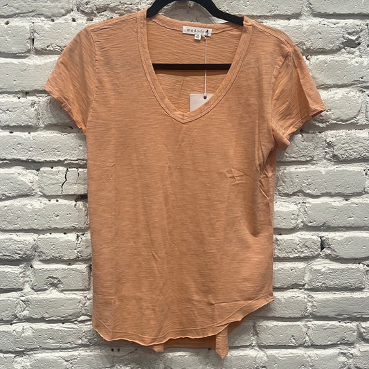 V NECK TEE CURVE HEM SORBET