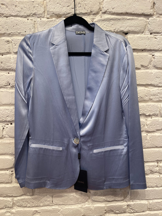 POWDER BLUE SILK 1 BUTTON BLAZER JF2252S
