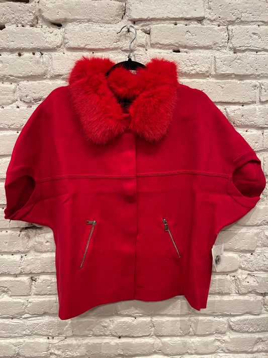 FAUX FUR COLLAR CARDI