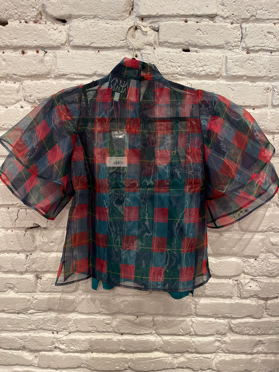 HEDDY HOLIDAY PLAID TOP