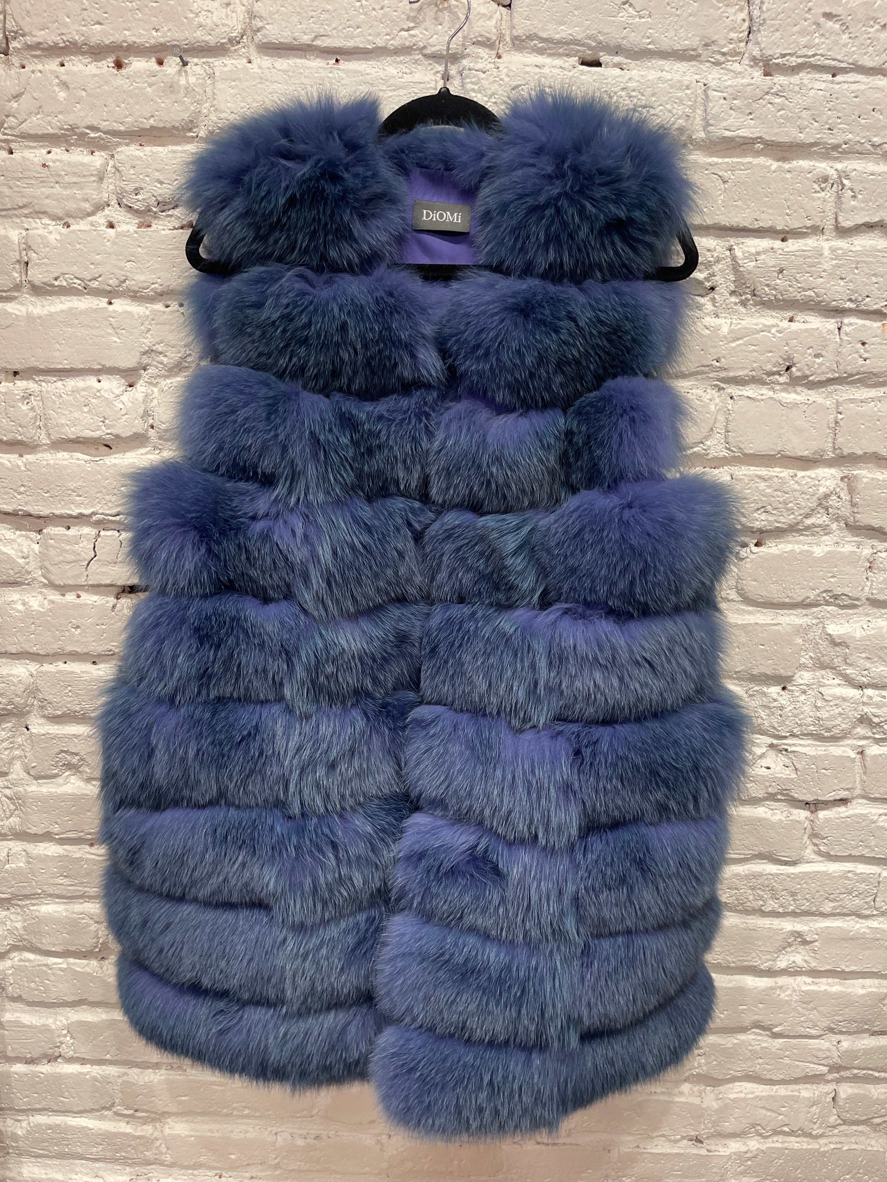 SILK REVERSIBLE GENUINE FOX FUR BUBBLE VEST DM3075