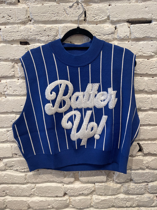 BATTER UP ROYAL SWEATER