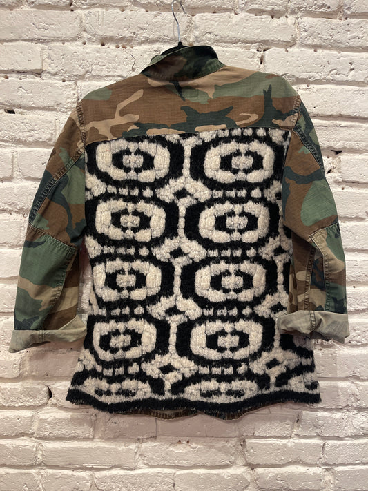 BOILED WOOL CAMO JACKET