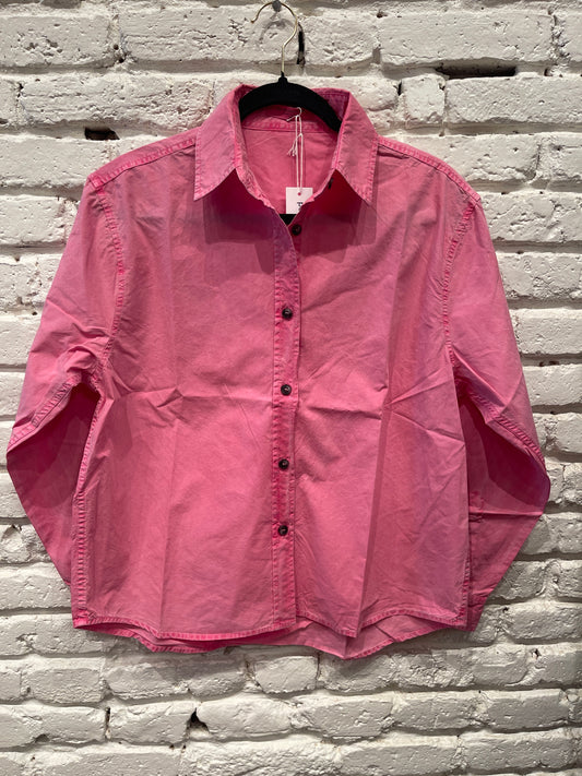JAMES PINK BLOOM BUTTON UP