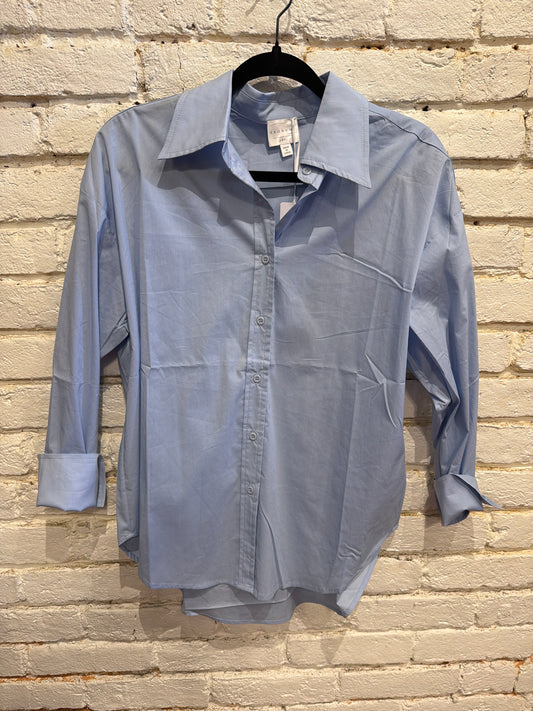 OVERSIZE BUTTON UP FROST BLUE P231
