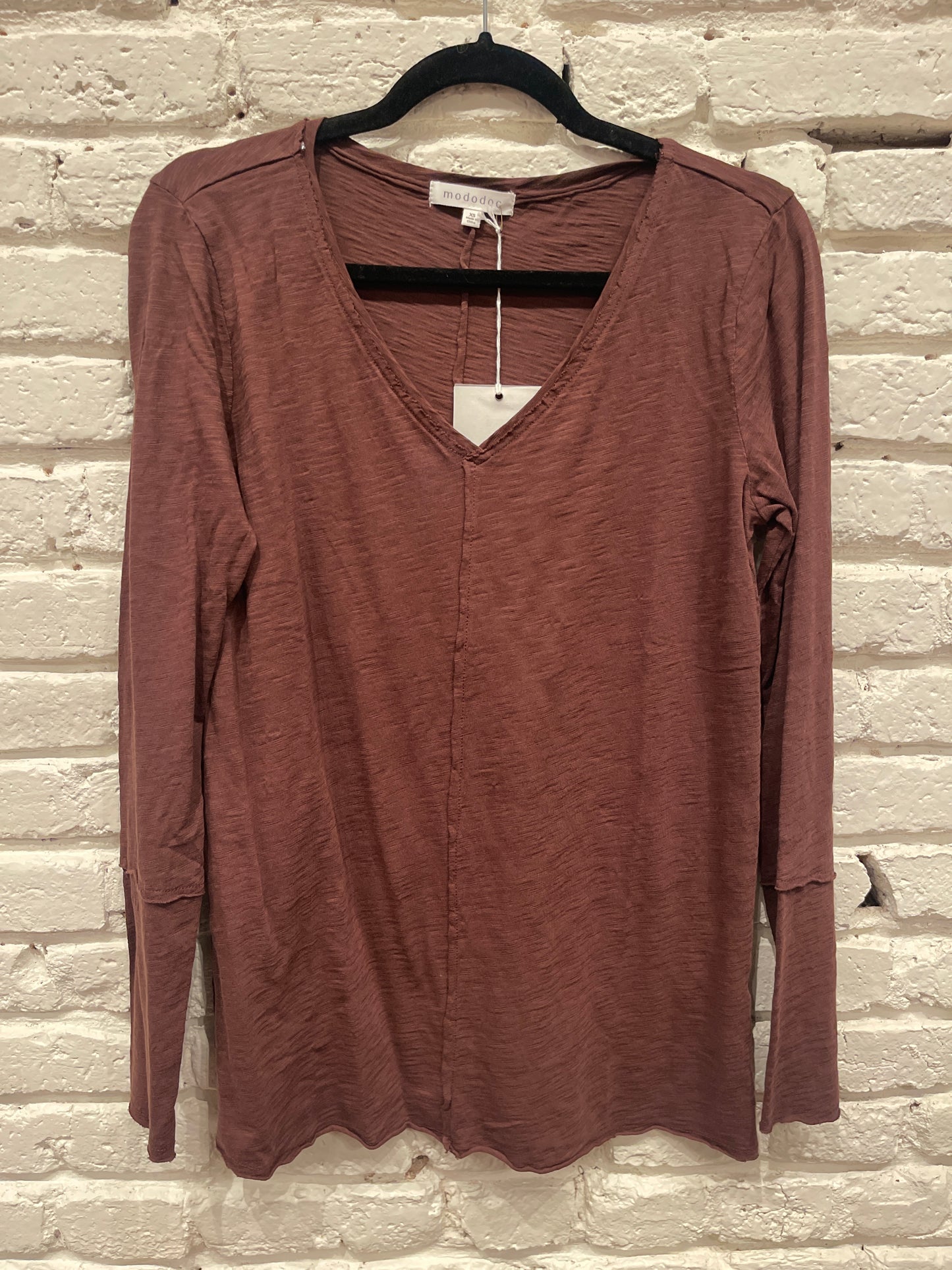 LONG SLEEVE WIDE V-NECK TUNIC