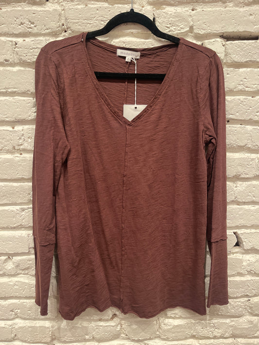 LONG SLEEVE WIDE V-NECK TUNIC
