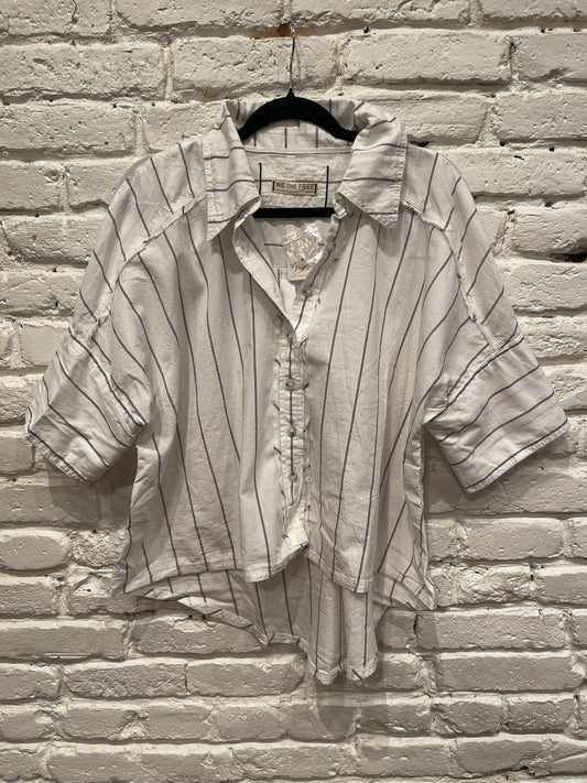 SEASIDE COTTON STRIPE SHI / IVORY COMBO