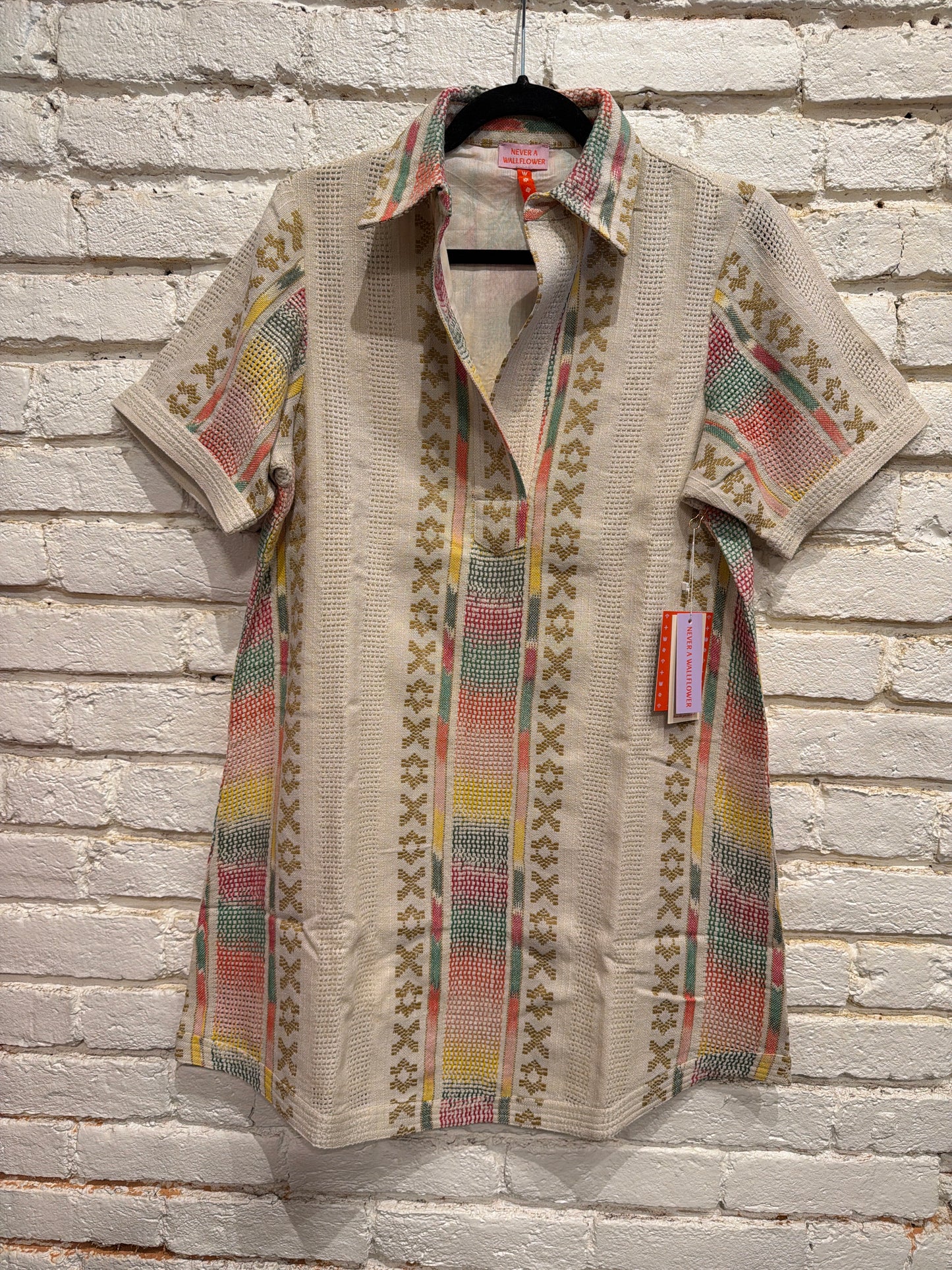 SPLIT NECK DRESS OAXACA HANDLOOM