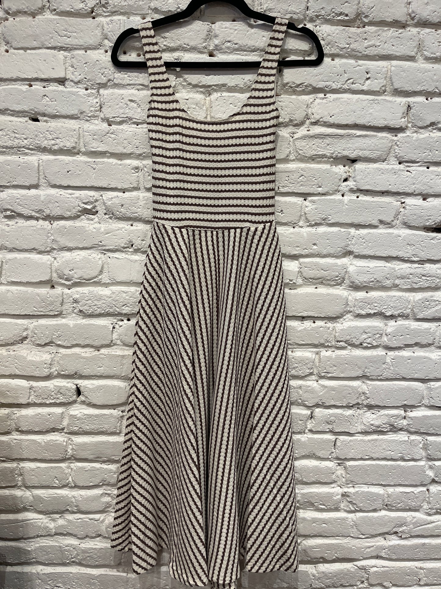 AUDREY DRESS MOCHA STRIPE