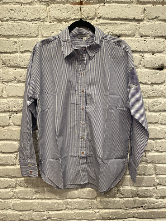 L/S OVERSIZE SHIRT WHITE DENIM STRIPE