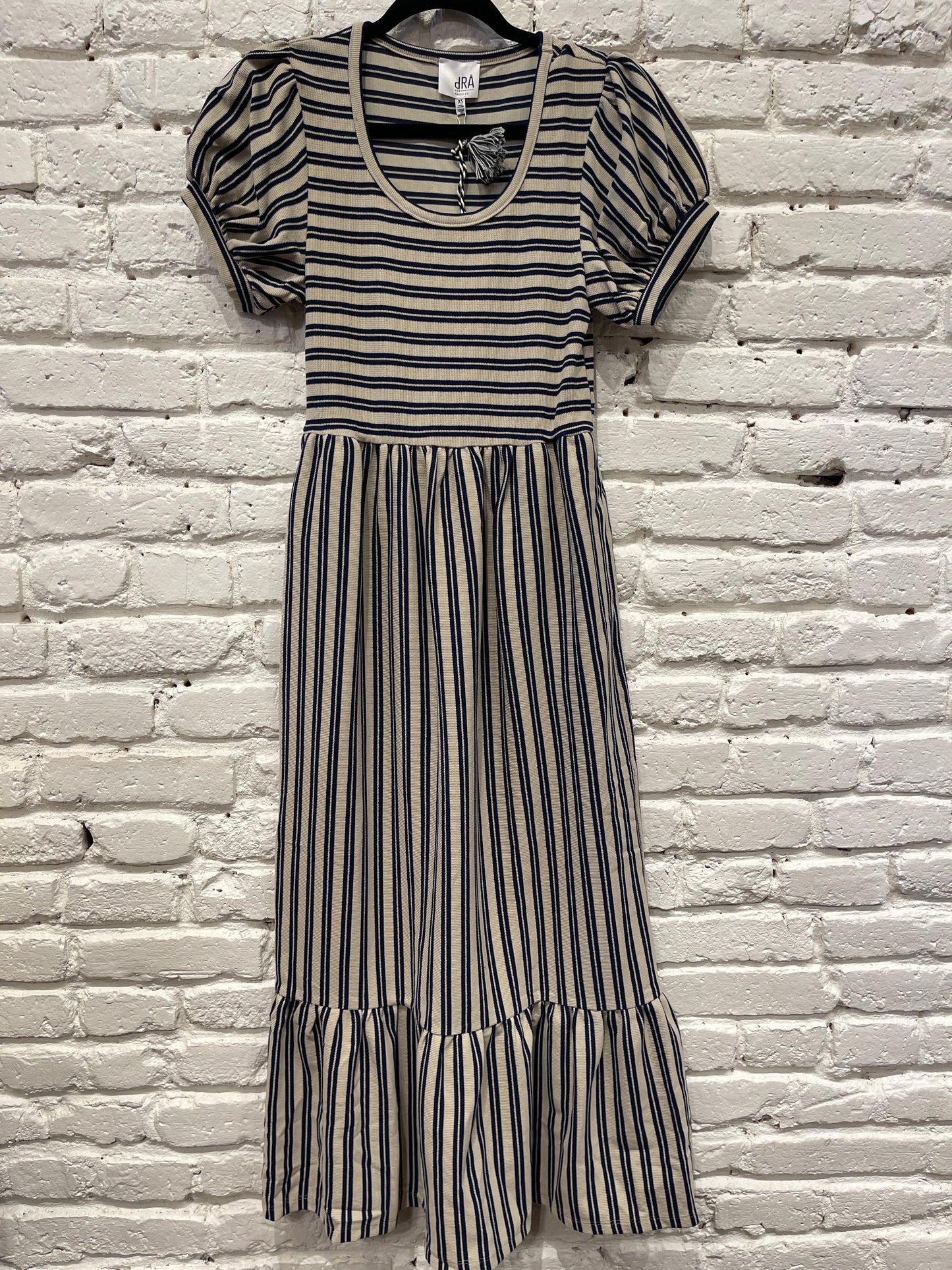RUTH DRESS NAVY/TAUPE