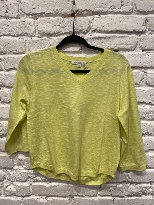 3/4 SLV V-NECK SWEATER LUSH PEAR