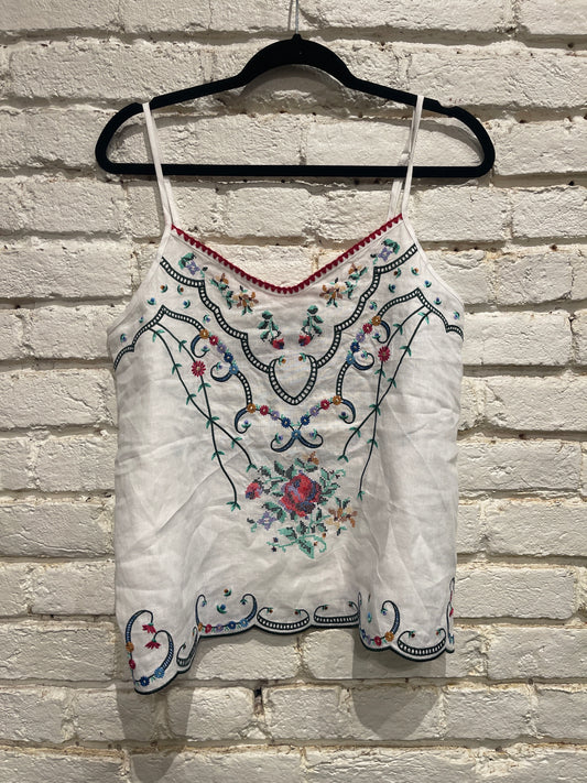 GINNY LINEN EMBROIDERED CAMI