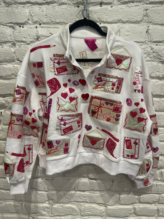 WHITE LOVE LETTERS SWEATSHIRT