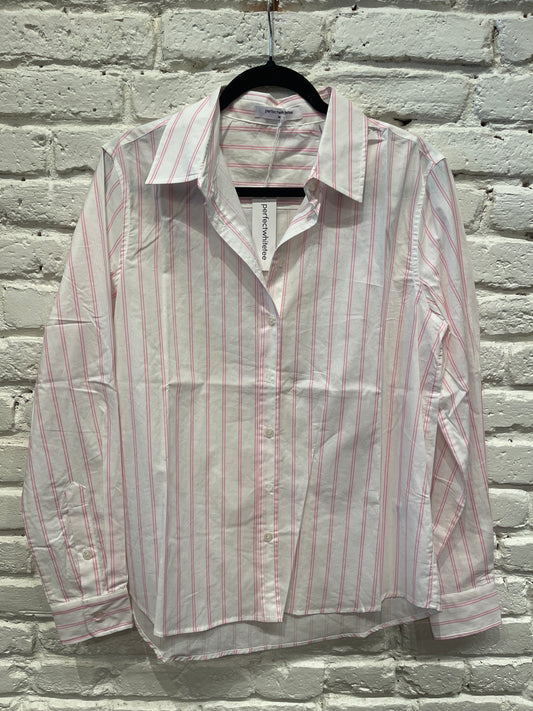 GISELE BUTTON UP SUGAR PINK STRIPE