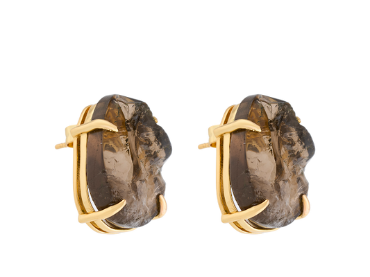 IRIDISCENCE SMOKE QUARTZ EARRINGS