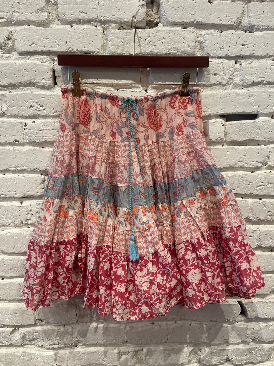 MANY LAYERS PRINTED SKIRT / SUN FADED