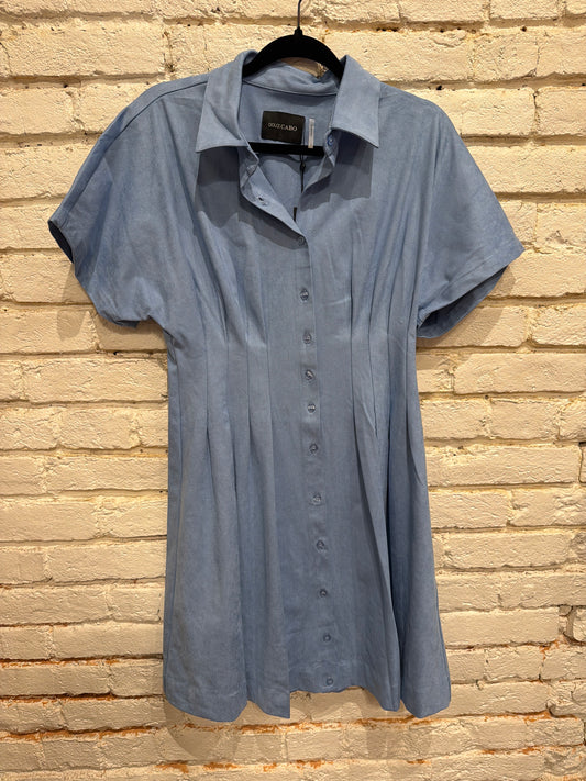 POWDER BLUE SUEDE SS DRESS 384