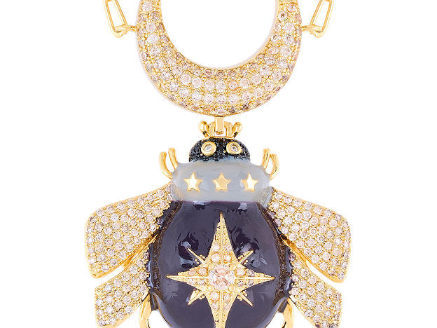 DUSK CHOCOLATE MOON BEE NECKLACE