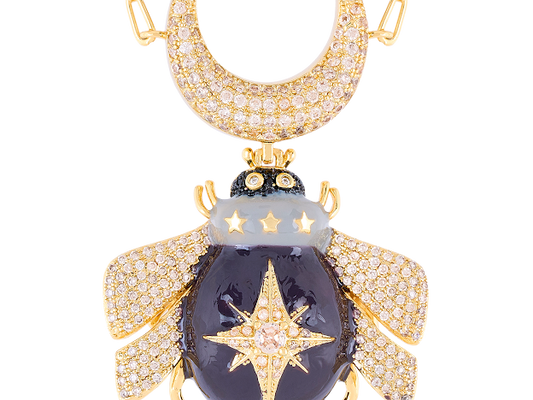 DUSK CHOCOLATE MOON BEE NECKLACE