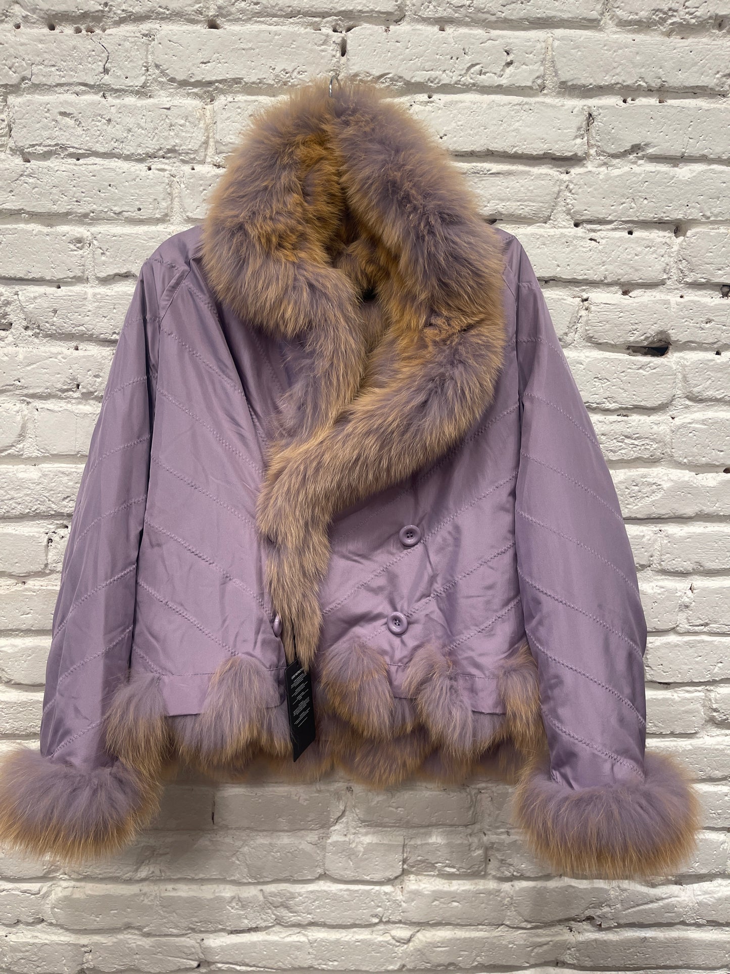 SILK REVERSIBLE FUR BOMBER LAVENDER