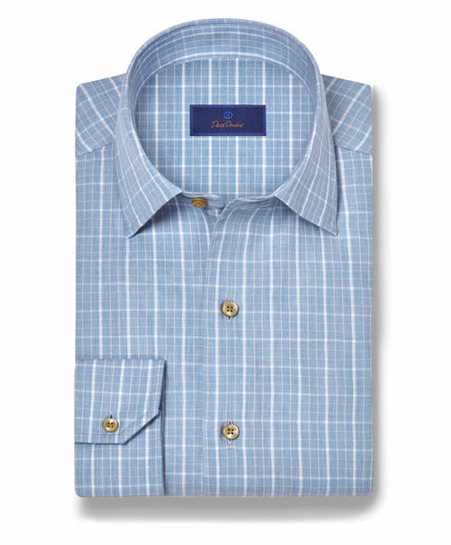 Sky Check Cashmere Blend Sport Shirt
