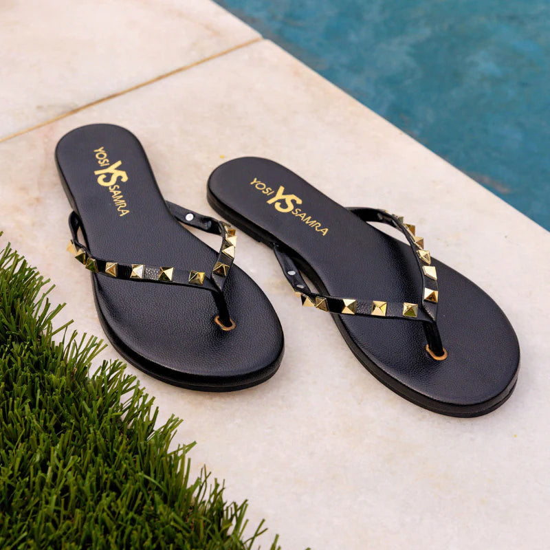 RIVINGTON STUD FLIP FLOP BLACK W/ GOLD