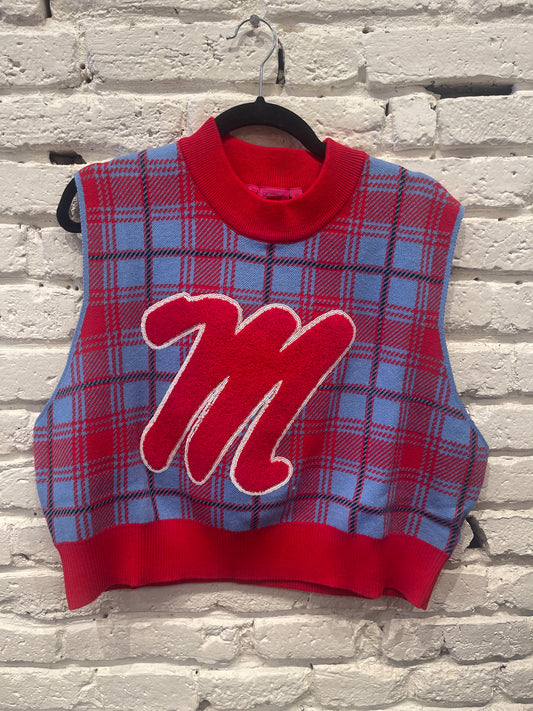 PLAID OLE MISS SWEATER