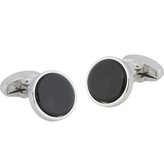 Bocara Cufflinks (Rhodium with Onyx)