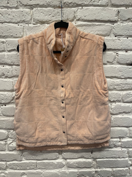 VELOUR QUILTED VEST NUDE PINK