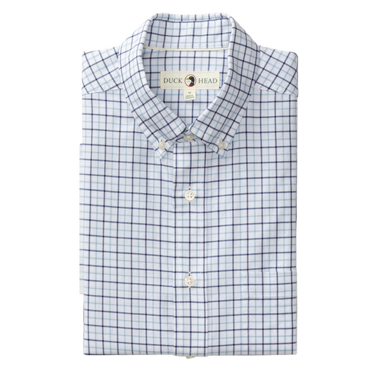 Cotton Oxford Sport Shirt - Kline Plaid (Glacier Blue)