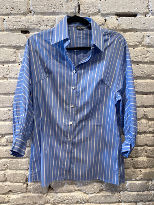 OXFORD BLUE WHITE STRIPE BLOUSE DM4035