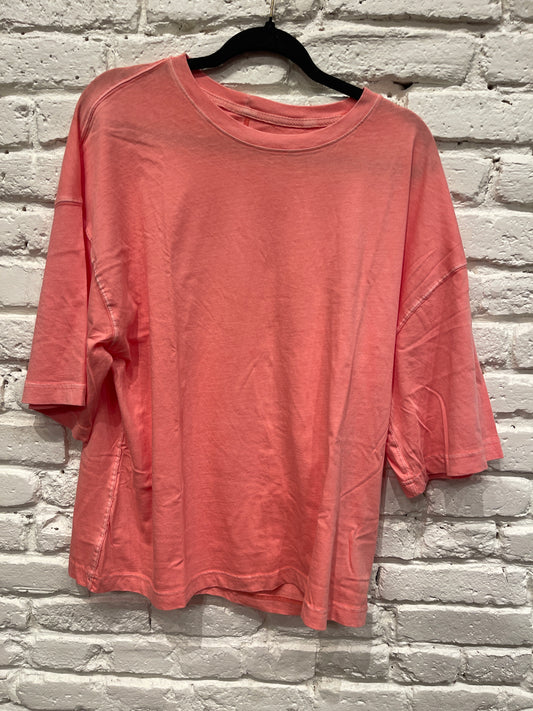 WTF PERFECT OVERSIZED TEE / CORAL CRIMSON