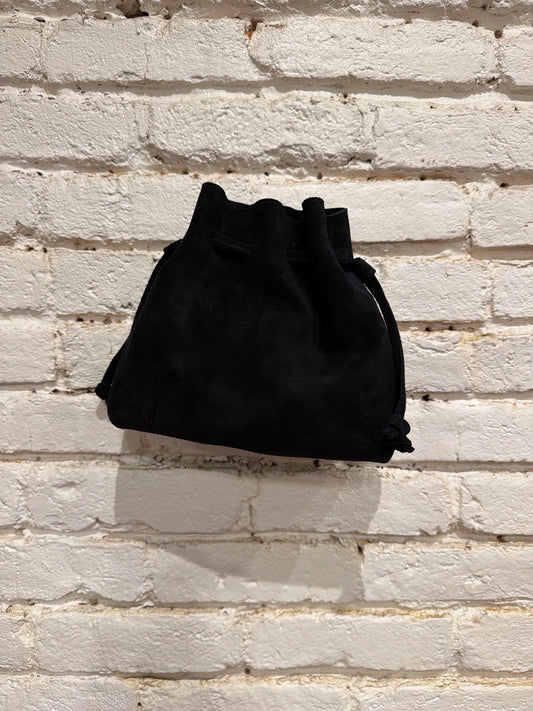 AURELIA DRAWSTRING BLACK SUEDE