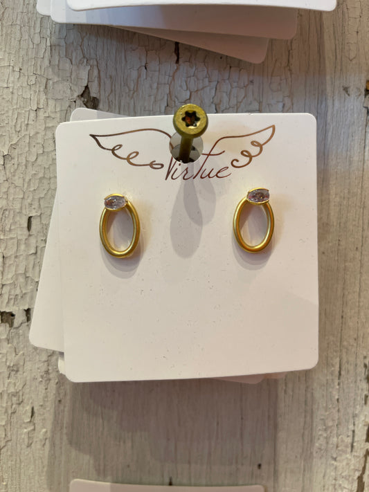 OVAL RING STUD 9002CZ