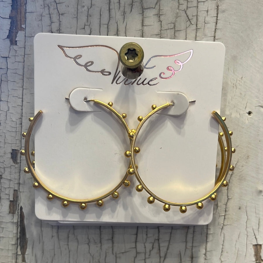 MEDIUM STUDDED HOOPS 9203M