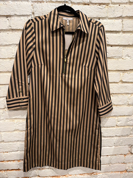 ALESSA 3/4 SLV DRESS LATTE/BLACK