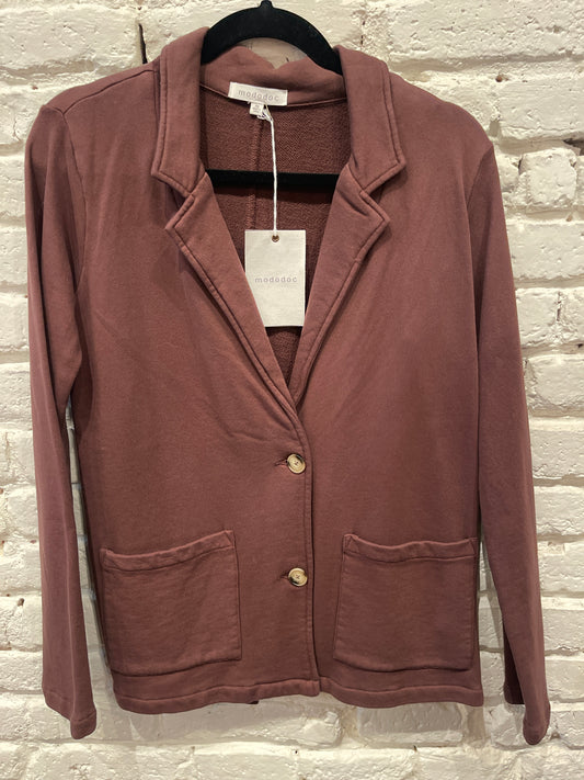 CHATEAU BROWN FRENCH TERRY BLAZER