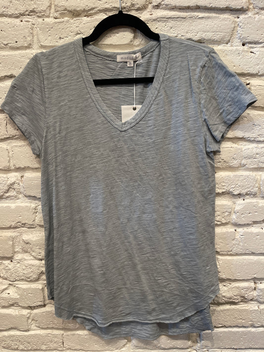 V-NECK TEE W/ CURVE HEM SAILOR BLUE