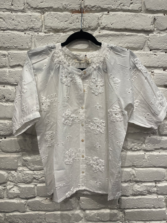 SHAY BUTTON BLOUSE WHITE