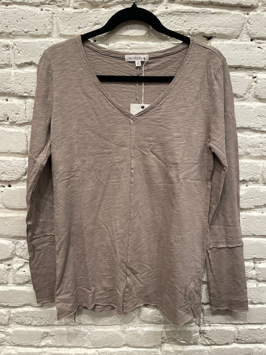 LONG SLEEVE WIDE V-NECK TUNIC CIRRUS