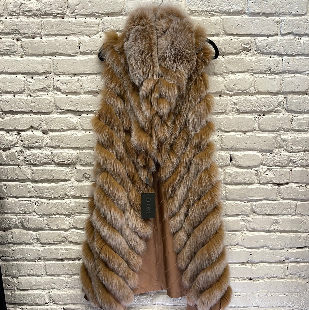FOX FUR REVSIBLE SILK VEST 3388