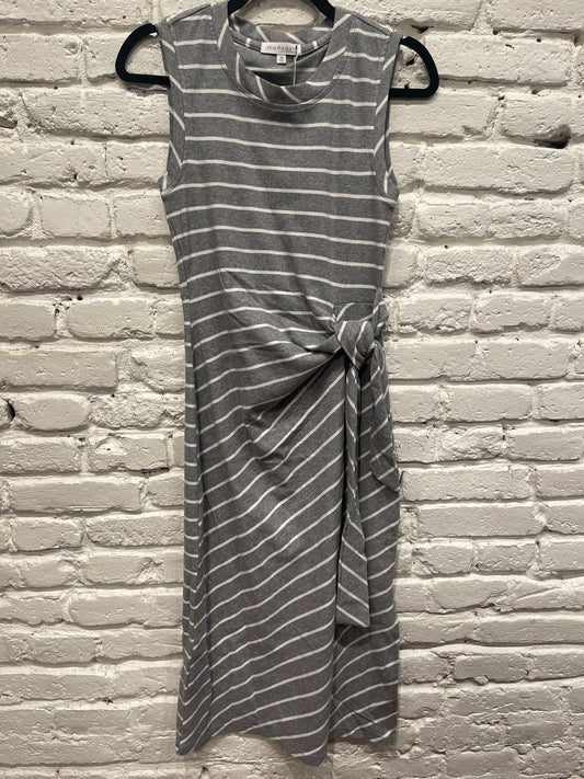 SIDE TIE HTR GREY MIDI TANK DRESS