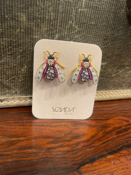 VESPA HAPPI AMETHYST STUDD EARRINGS