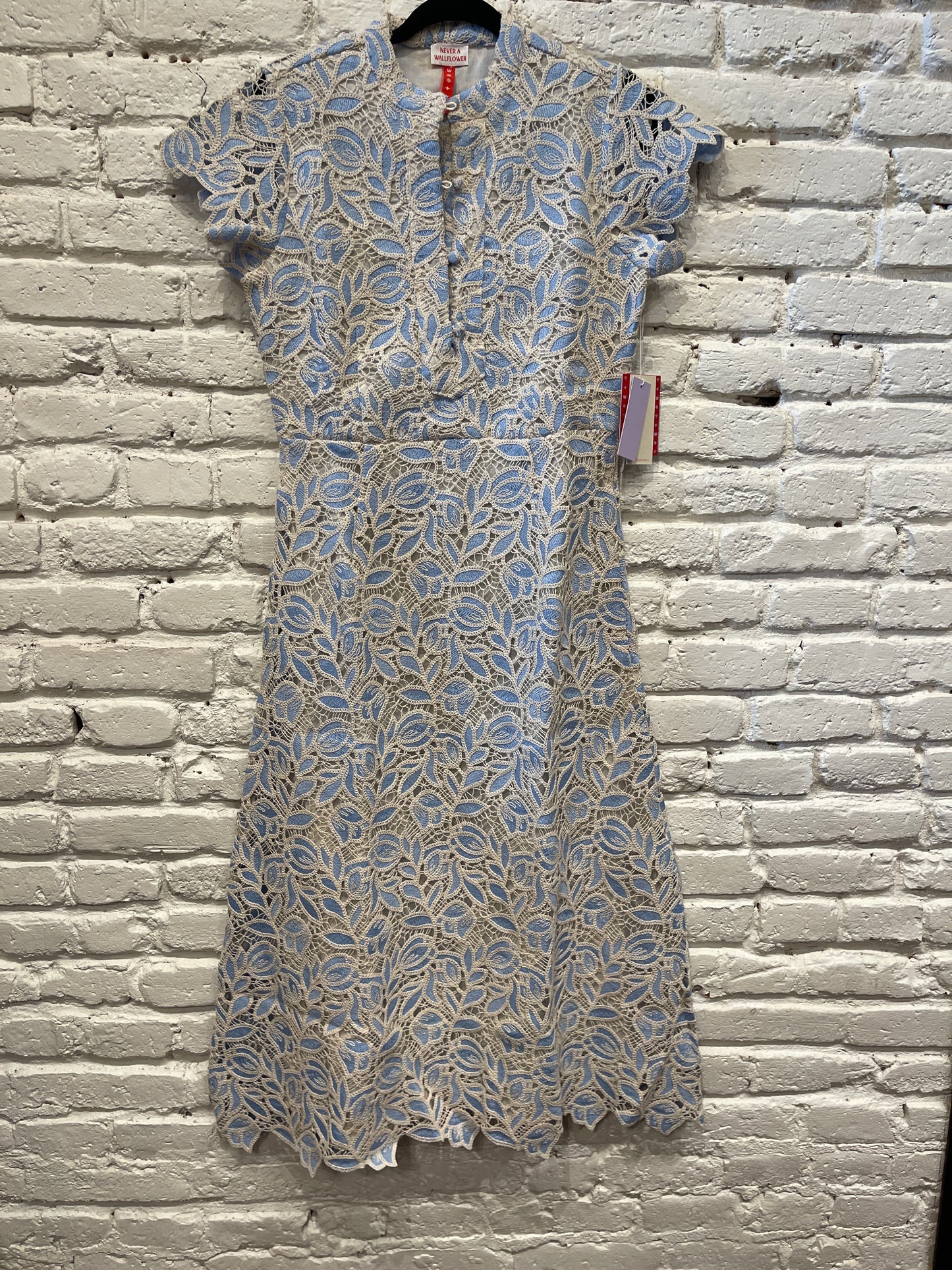 COLUMN DRESS BLUE LACE
