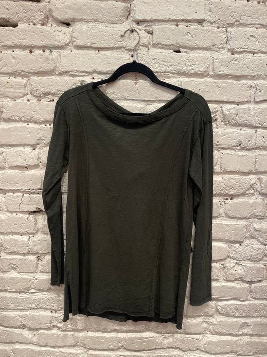 L/S OPEN NECK SEAMED TUNIC FORREST