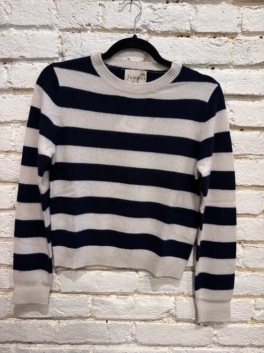LIMESTONE NEW NAVY STRIPE CREW